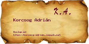 Korcsog Adrián névjegykártya