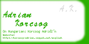 adrian korcsog business card